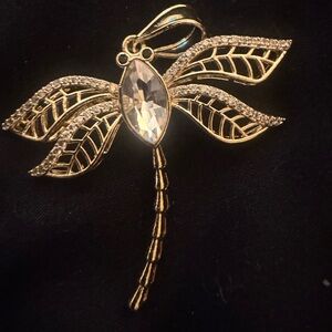 Gold and Silver Dragonfly Brooch